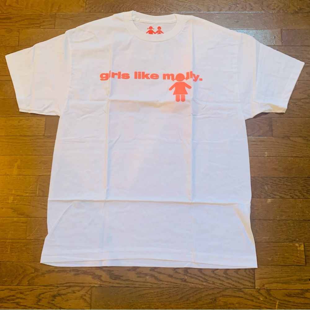 Unisex Girl's like Molly T-shirt | L | White / Orange NEW!!